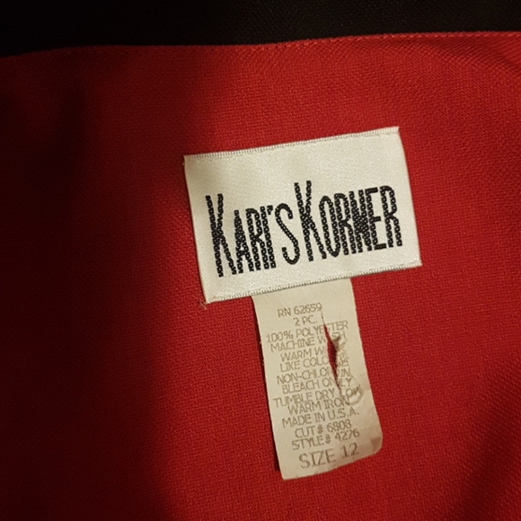 Kari's Korner Red & Black Blazer Sz. 12 - Picture 3 of 7